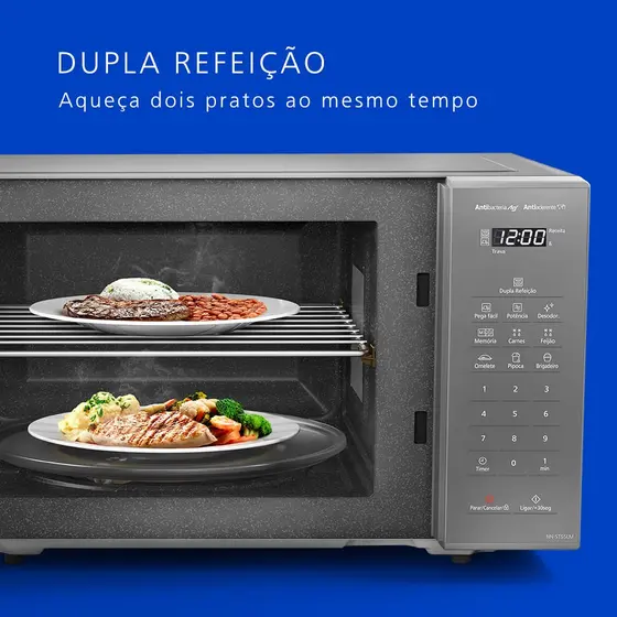 Microondas Panasonic Dupla Refeição 27L